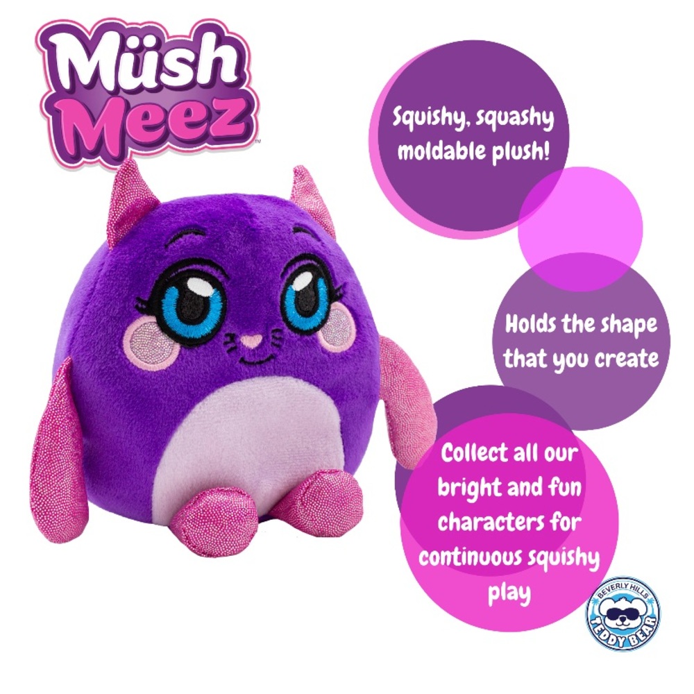Mushmeez Plush Cat Stuffed Animal Squeezamals Sensory Toy • Squishy Moldable New